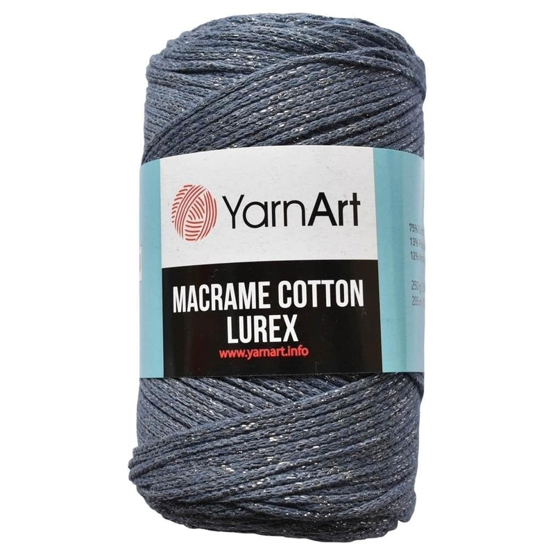 YARNART TWISTED MACRAME 3 MM LUREX - MACRAME CORD ANTHRACITE - 758